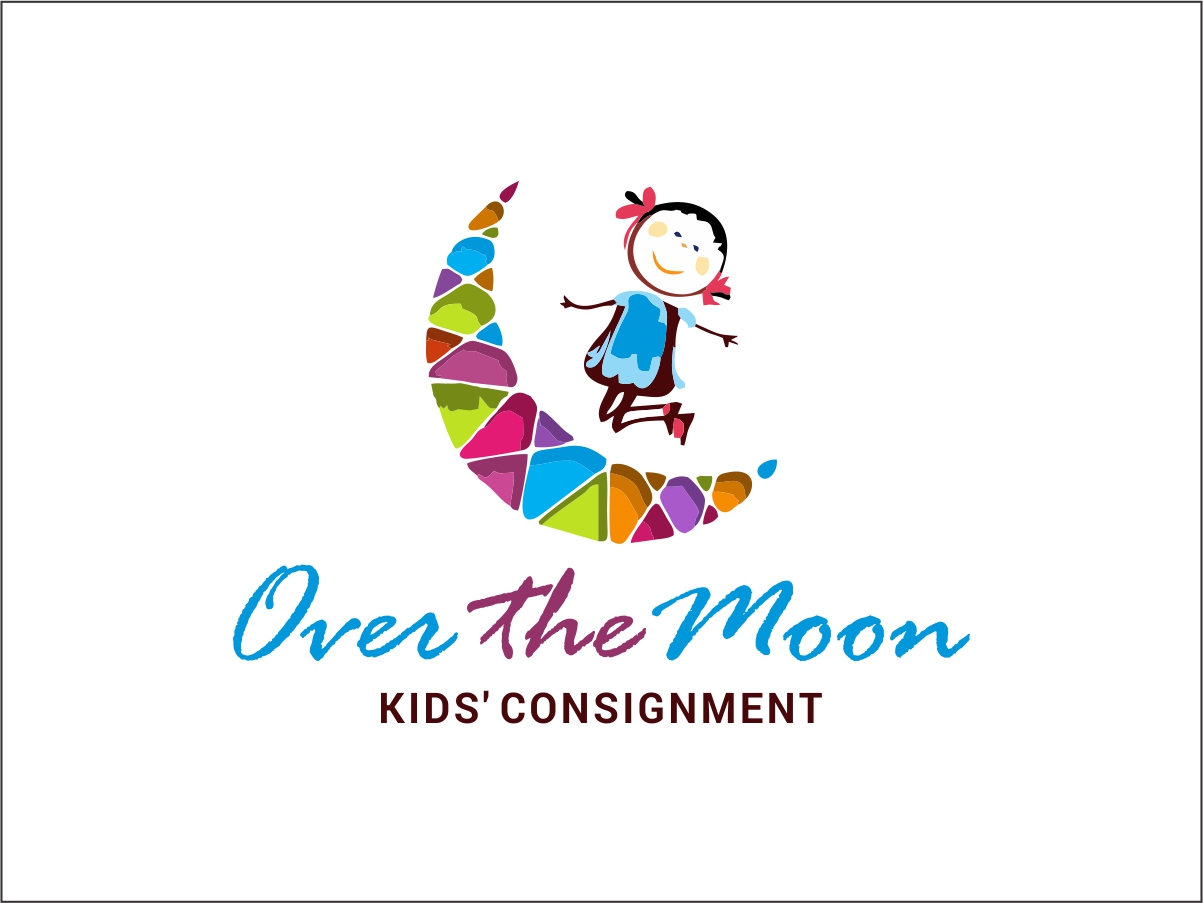 Logo Design by Logogofamily for Over the Moon Kids'' Consignment | Design #6556698