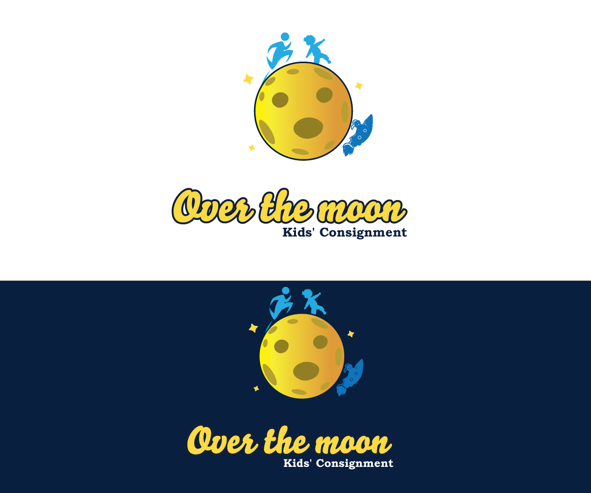 Diseño de Logo por OnlineDesign para Over the Moon Kids'' Consignment | Diseño #6527460