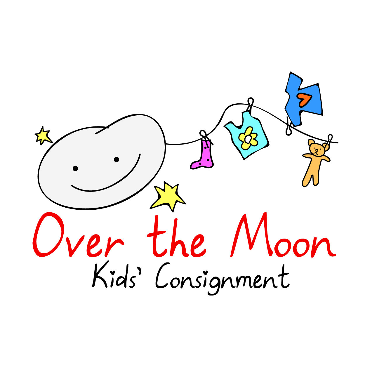 Logo Design by Thomasdesign for Over the Moon Kids'' Consignment | Design #6523130