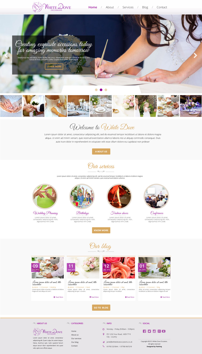 Web Design by mouallem zoheir for White Dove Occasions | Design #6546919
