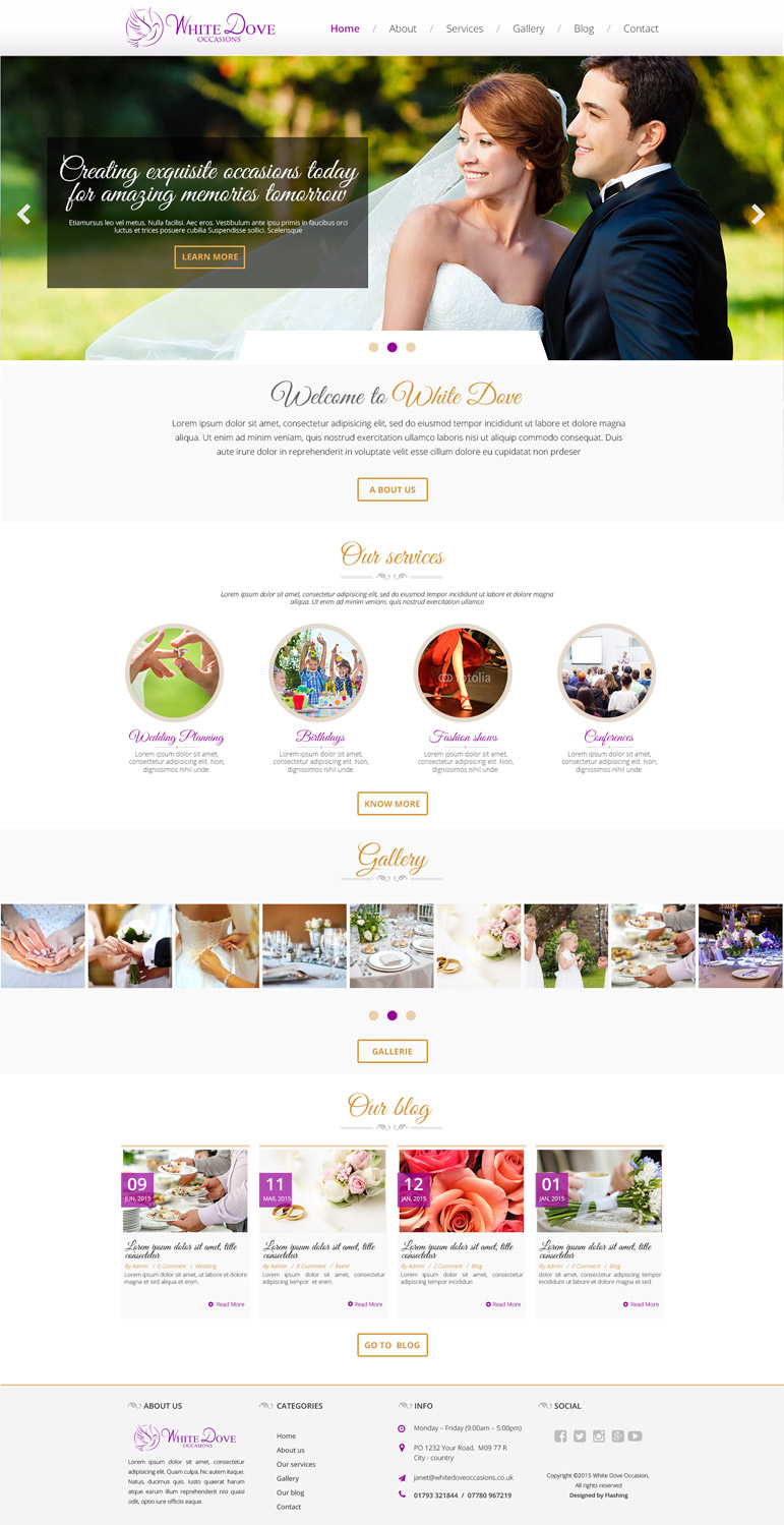 Web-Design von mouallem zoheir für White Dove Occasions | Design #6547118