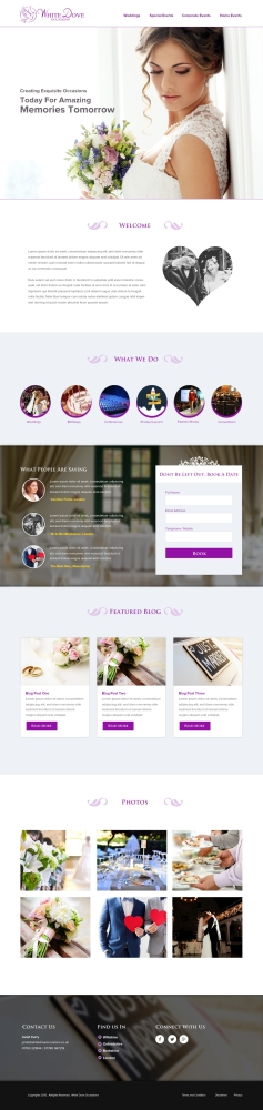 Web Design par k.kpawuu pour White Dove Occasions | Design : #6554626