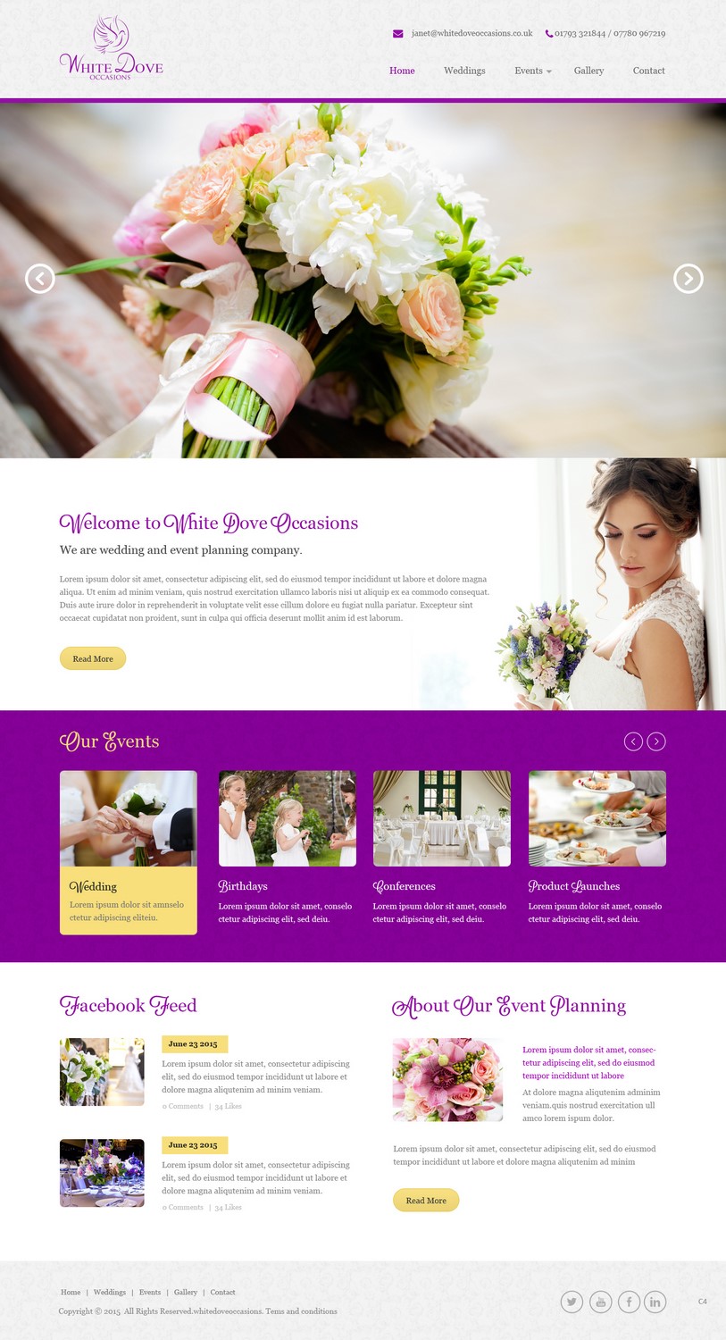 Web Design by pb for White Dove Occasions | Design #6524441