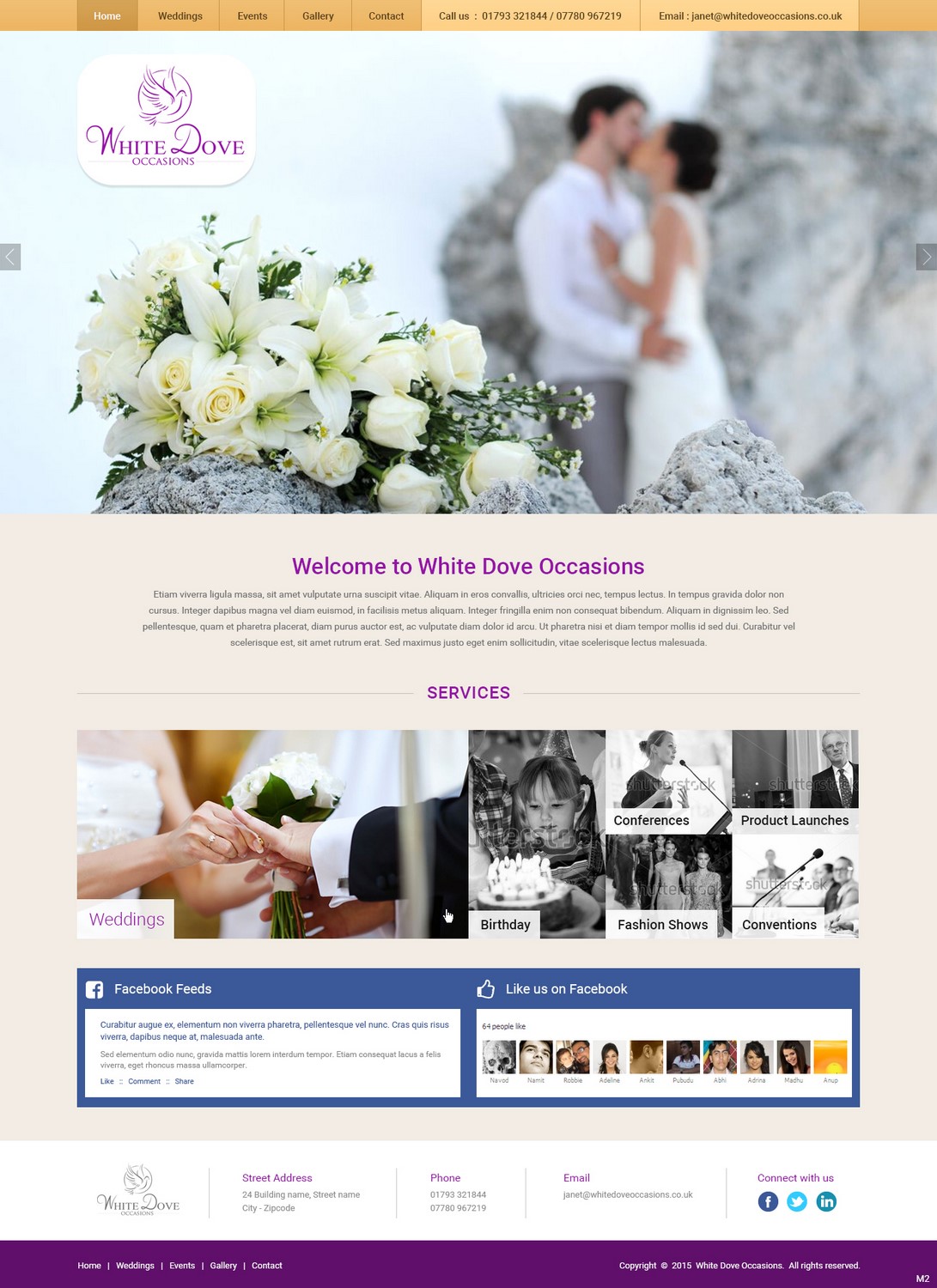 Web Design by pb for White Dove Occasions | Design #6528130