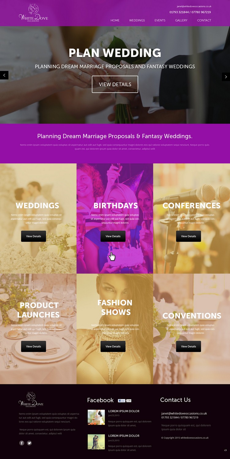 Web Design by pb for White Dove Occasions | Design #6532464