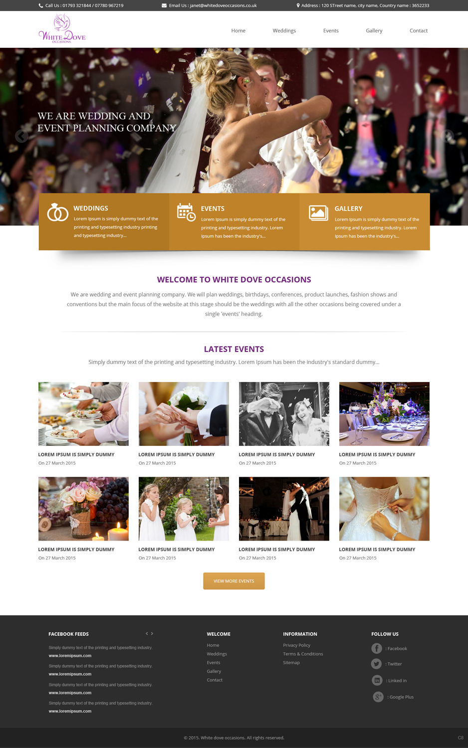 Web Design by pb for White Dove Occasions | Design #6532466