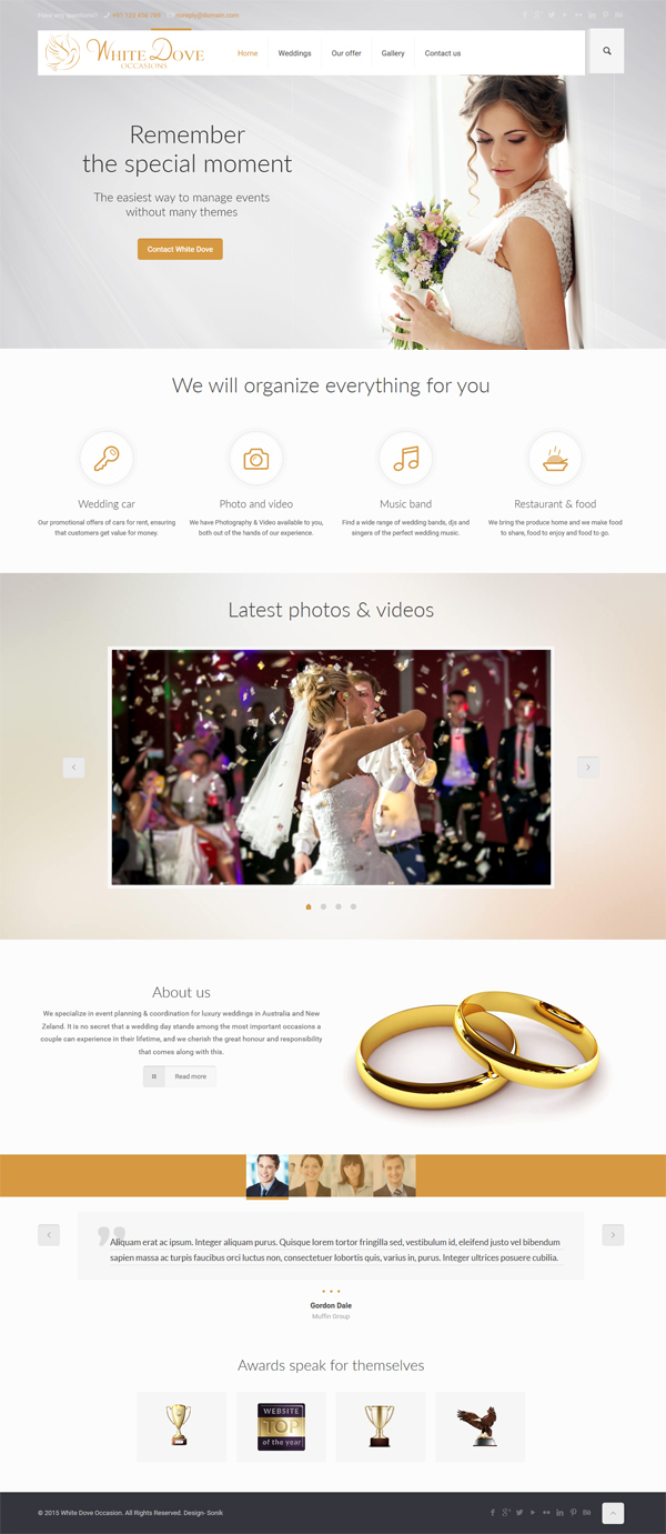 Web Design by J. Chaturvedi for White Dove Occasions | Design #6520344