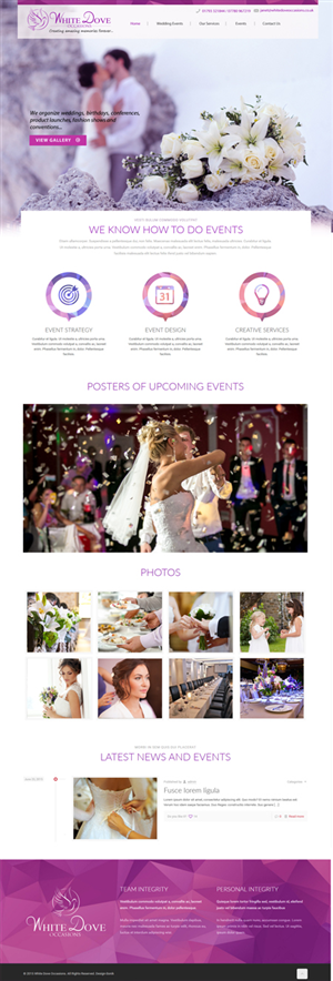 Web Design par SonikCreations pour White Dove Occasions | Design #6538123