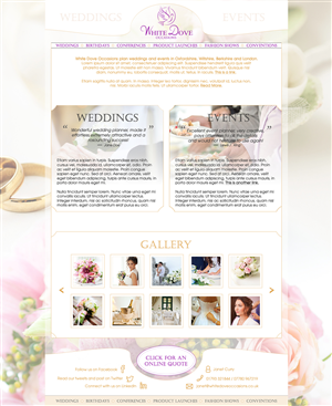 Web Design par J.Crittenden pour White Dove Occasions | Design #6534584