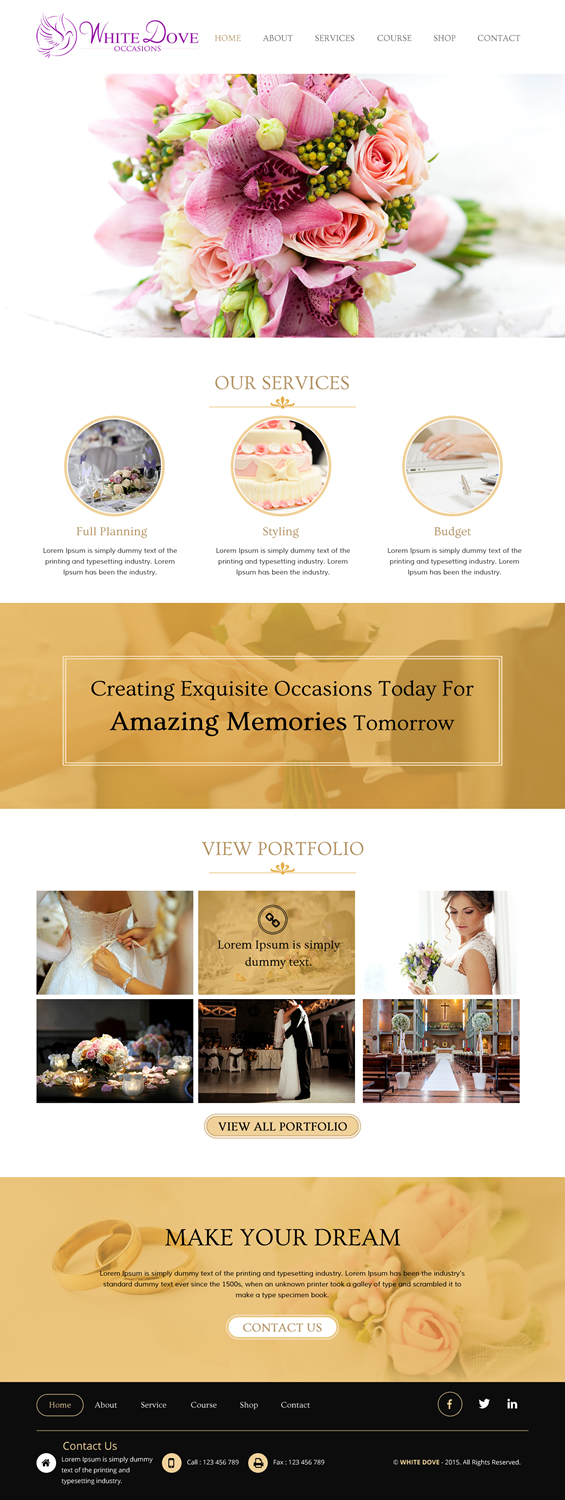Web Design par rightway pour White Dove Occasions | Design #6535263