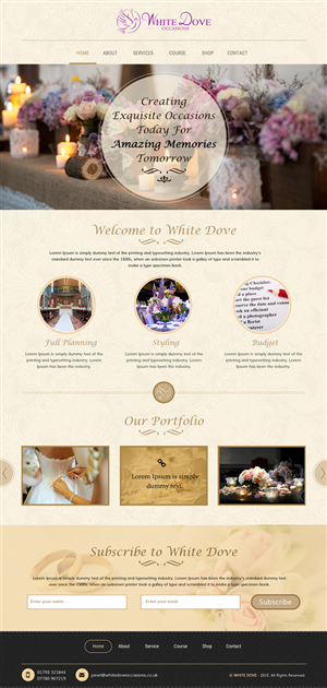 Web Design par rightway pour White Dove Occasions | Design : #6535272