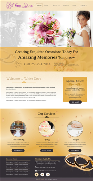 Web Design par rightway pour White Dove Occasions | Design : #6538314