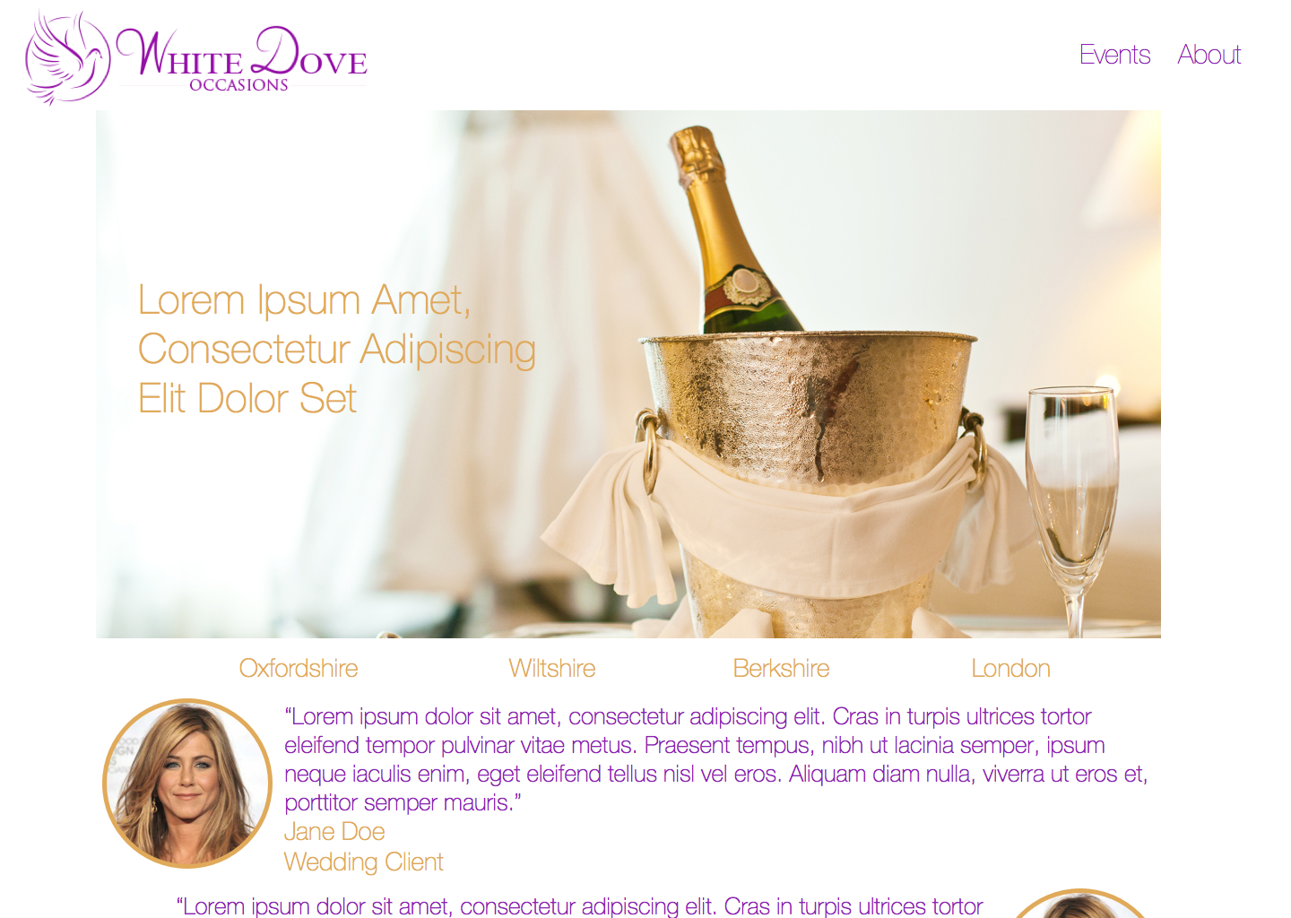 Web Design by nishthadalal for White Dove Occasions | Design #6526335