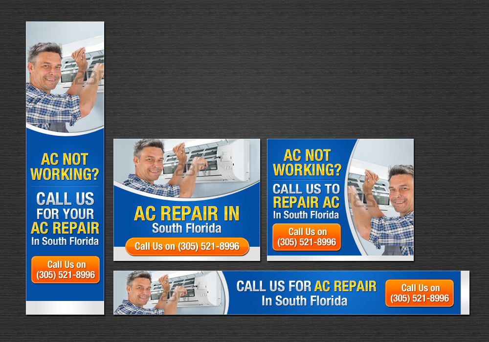 playful bold hvac banner ad design for cary duke by krishna
