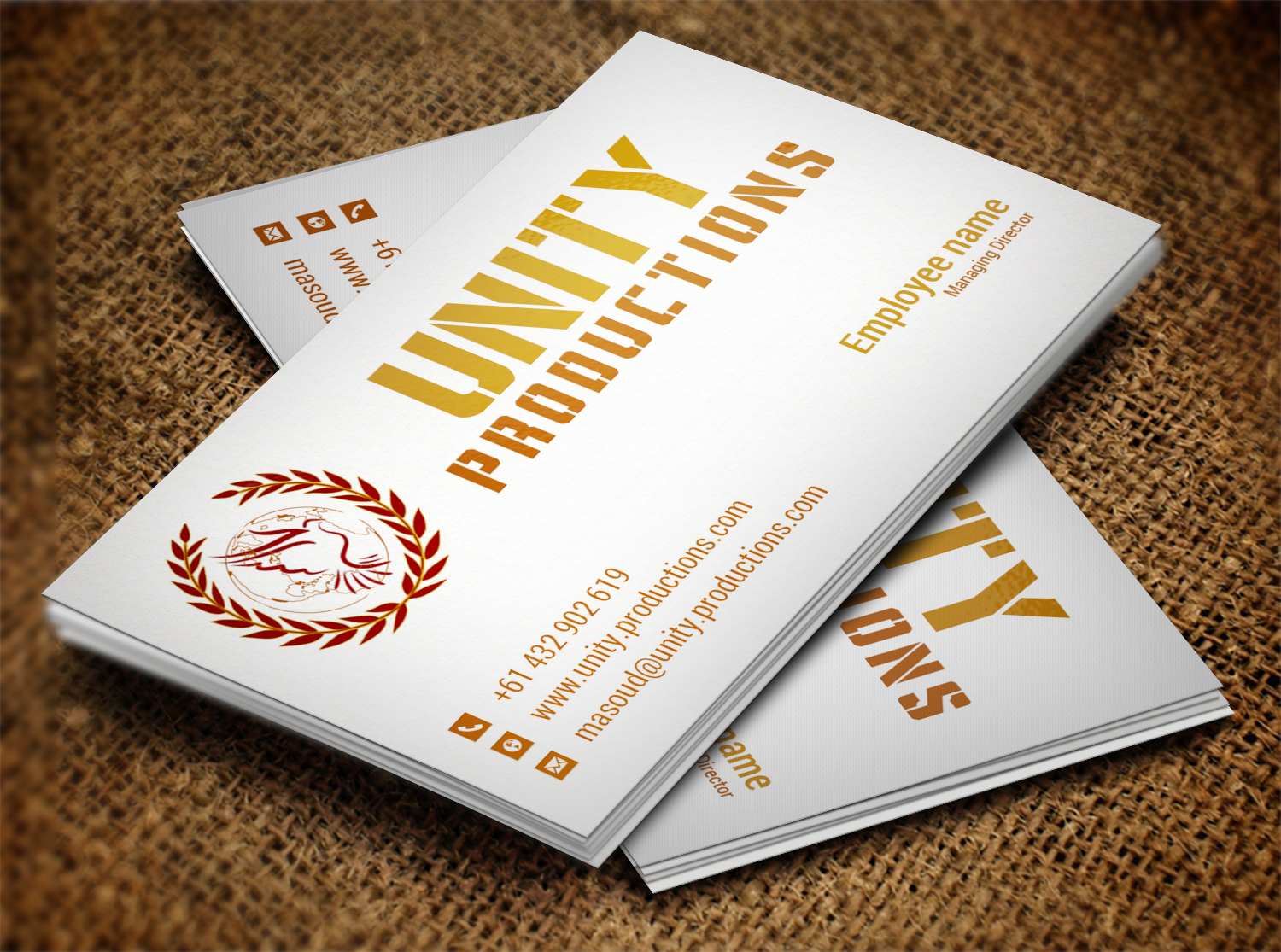 Business Card Design by Lanka Ama for Unity Productions | Design #6523213