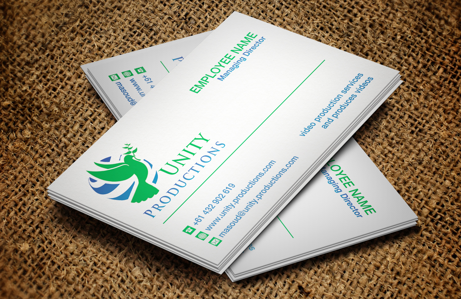 Business Card Design by Lanka Ama for Unity Productions | Design #6523234