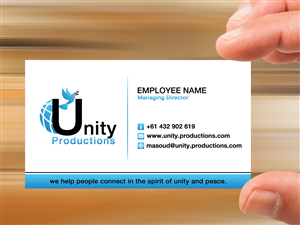 Business Card Design by Lanka Ama for Unity Productions | Design: #6523235