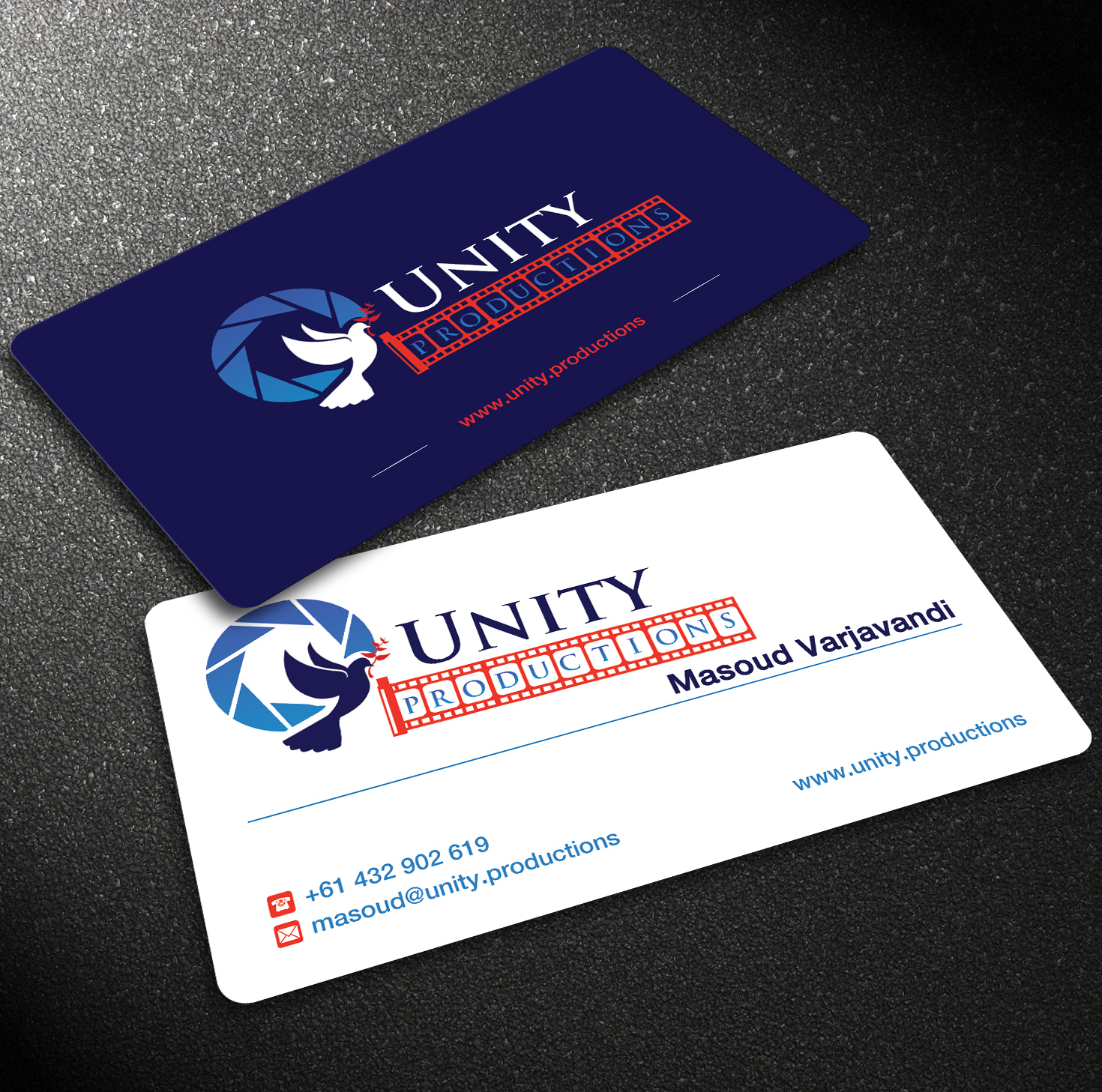 Business Card Design by Lanka Ama for Unity Productions | Design #6531807