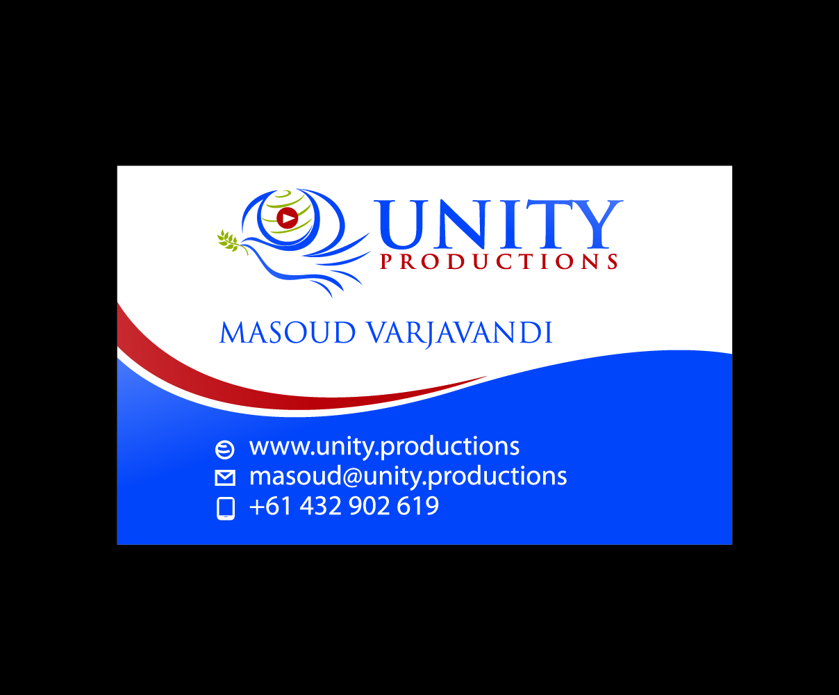 Business Card Design by blue eye for Unity Productions | Design: #6539999