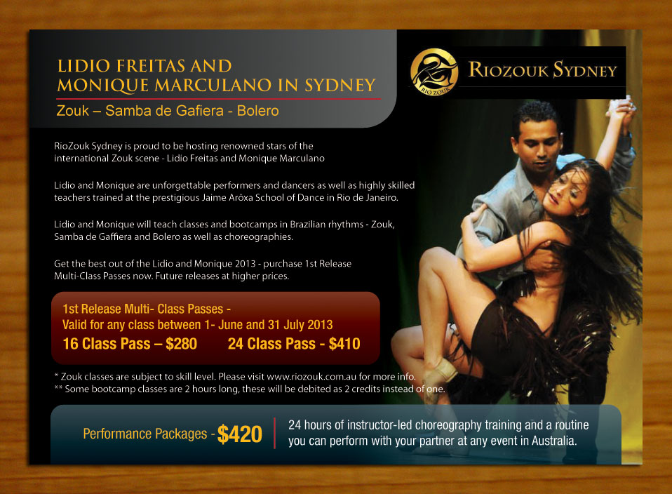 Flyer Design by Sbss for Rio Zouk Sydney | Design #1755482