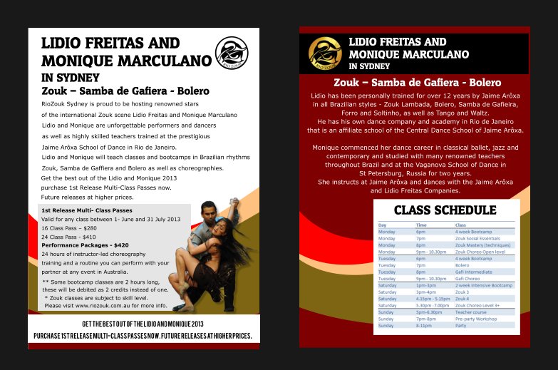 Flyer Design by EKwan for Rio Zouk Sydney | Design #1761886