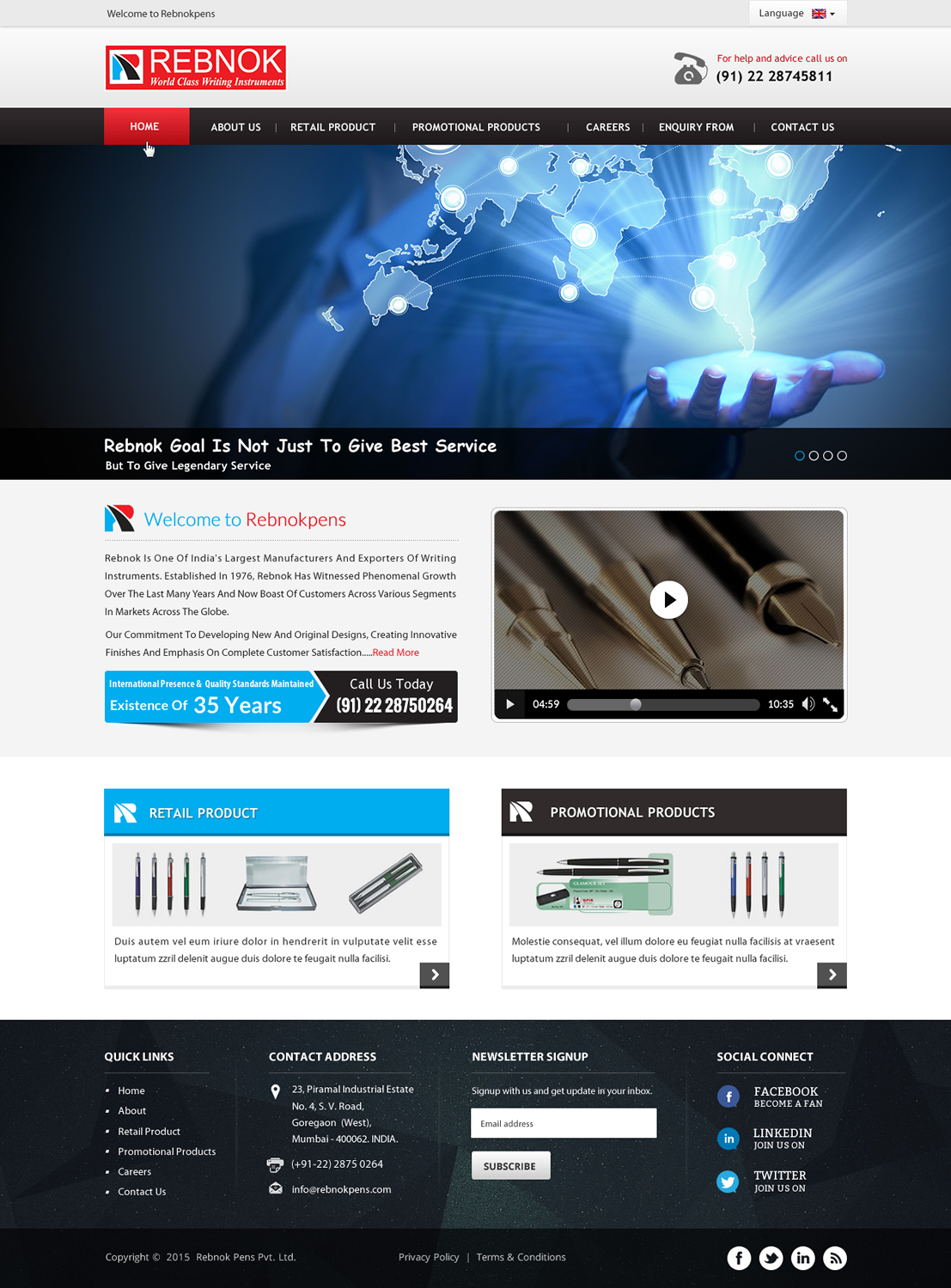 Modern, Professional Web Design for Rover Writing Instruments by Sbss ...