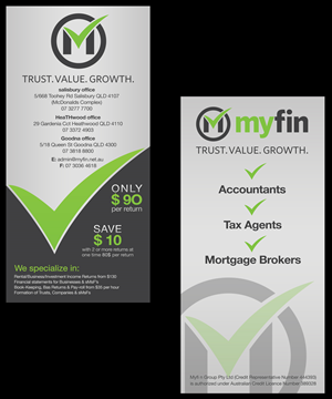 Diseño de Flyer por Ethien para Myfin Group Pty Ltd | Diseño: #6536374