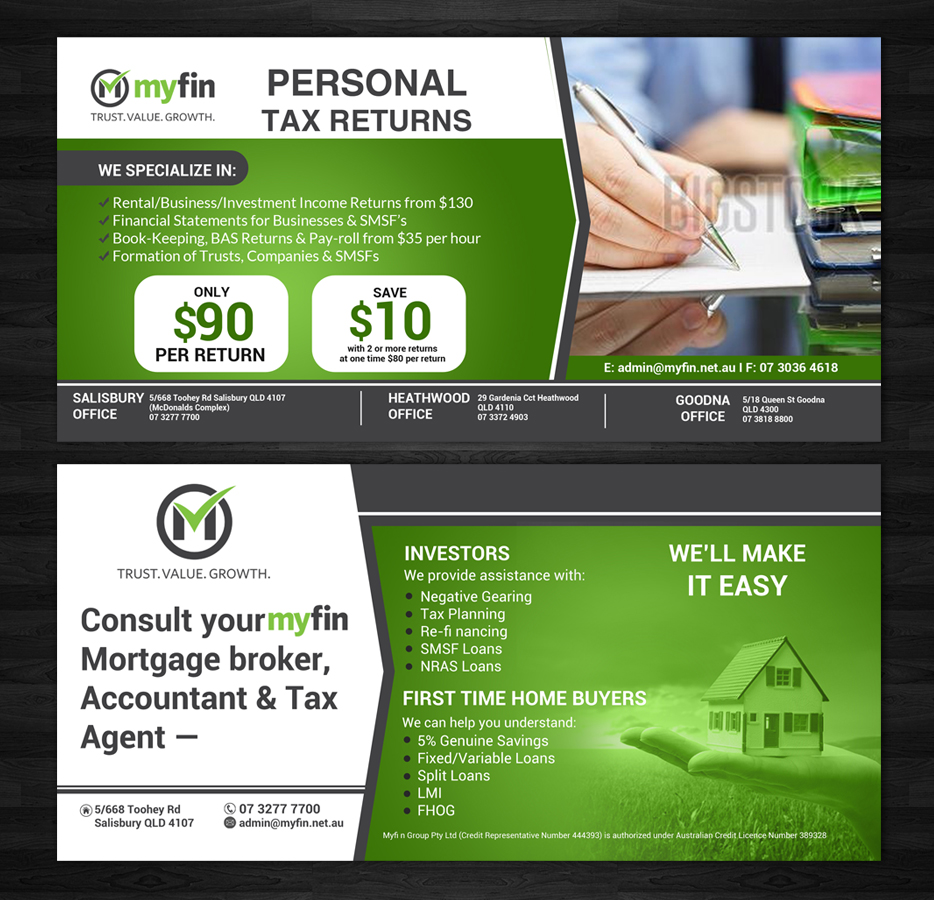 Flyer Design by debdesign for Myfin Group Pty Ltd | Design #6538173