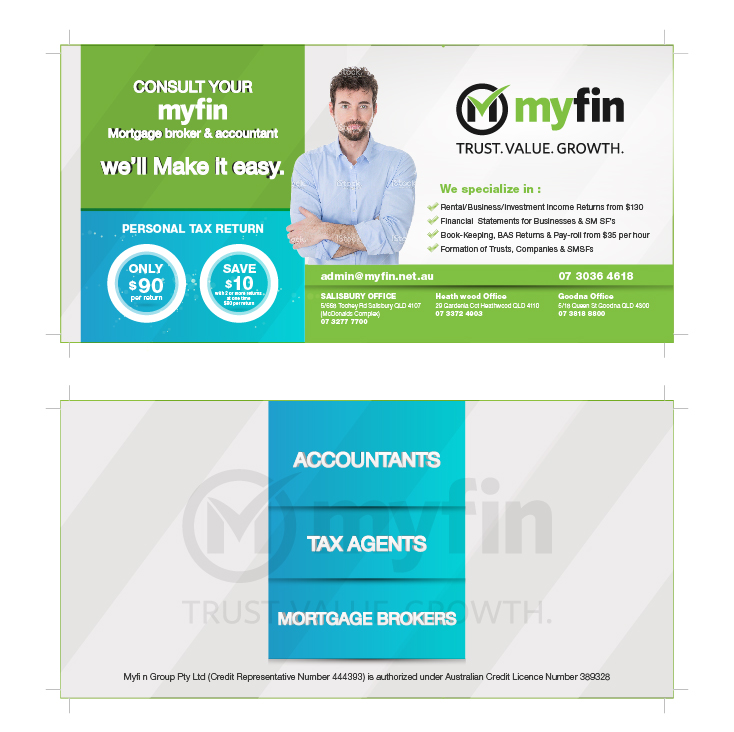 Flyer Design by Softdesign001 for Myfin Group Pty Ltd | Design #6527402
