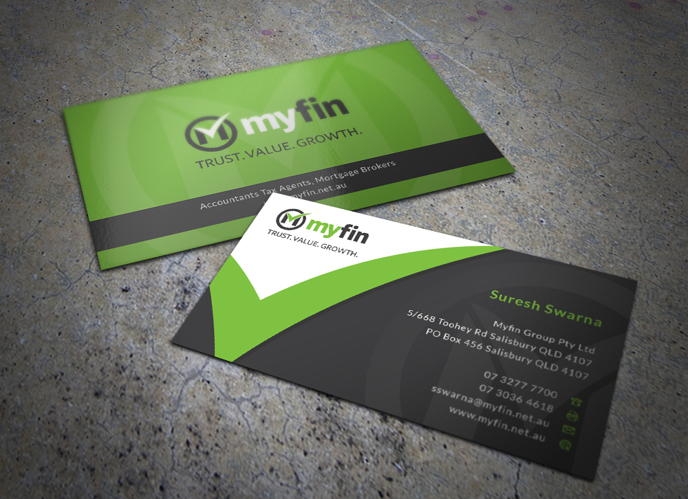 Design de Carte de Visite par Eggo May P pour Myfin Group Pty Ltd | Design #6531113