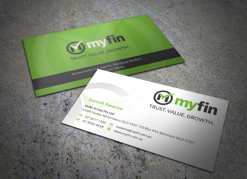 Visitenkarten-Design von Eggo May P für Myfin Group Pty Ltd | Design #6531150