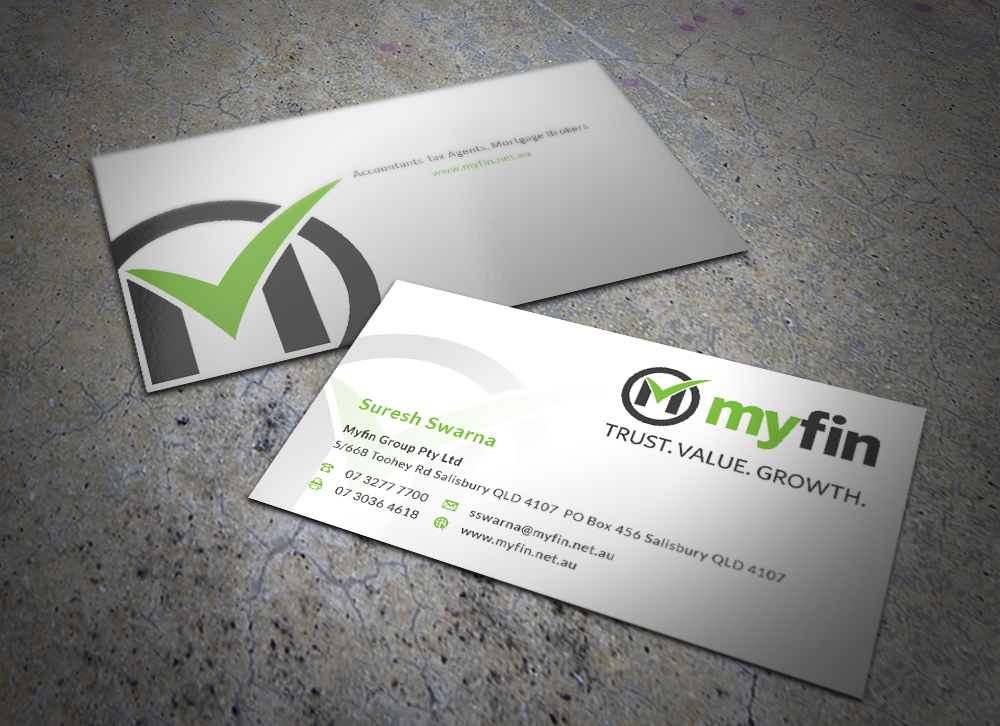 Visitenkarten-Design von Eggo May P für Myfin Group Pty Ltd | Design #6531159