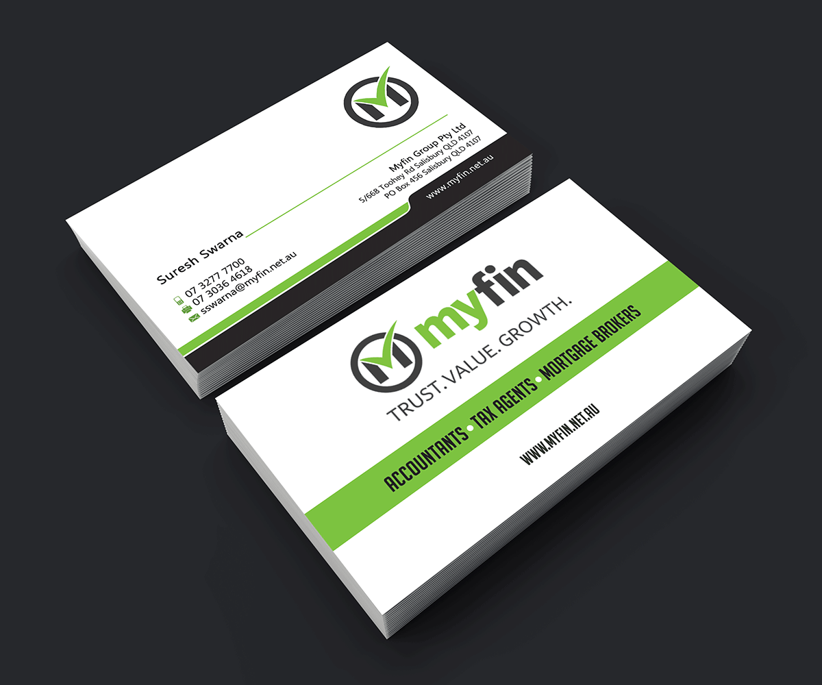 Business Card Design by premnice for Myfin Group Pty Ltd | Design #6534095