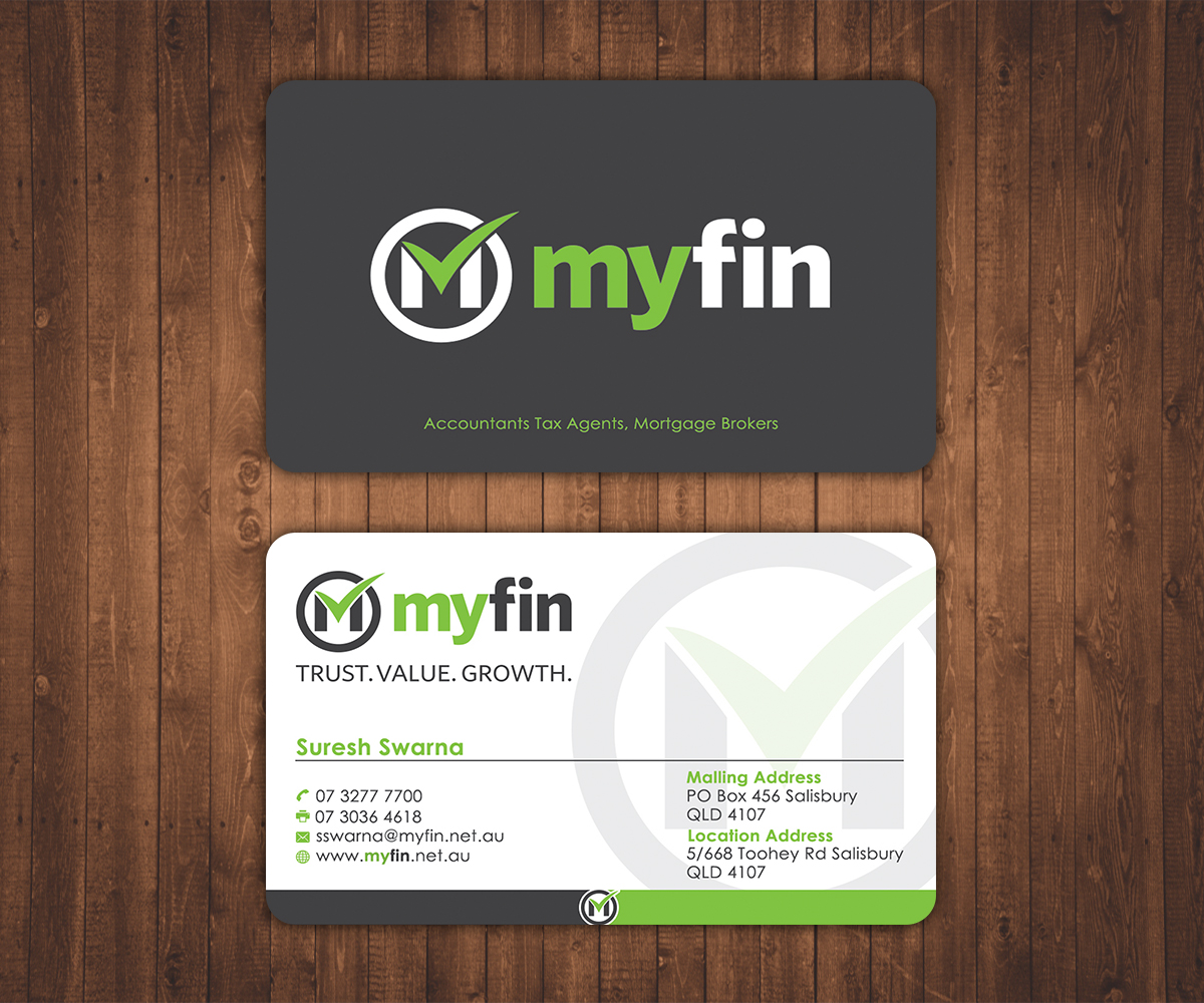 Business Card Design by Stylez Designz for Myfin Group Pty Ltd | Design #6542679