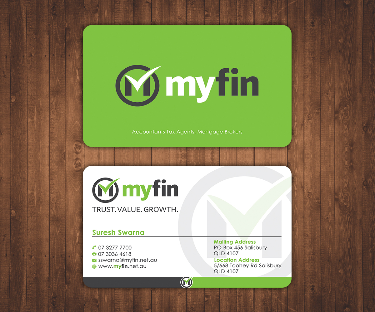 Diseño de Tarjeta de Presentación por Stylez Designz para Myfin Group Pty Ltd | Diseño #6542690