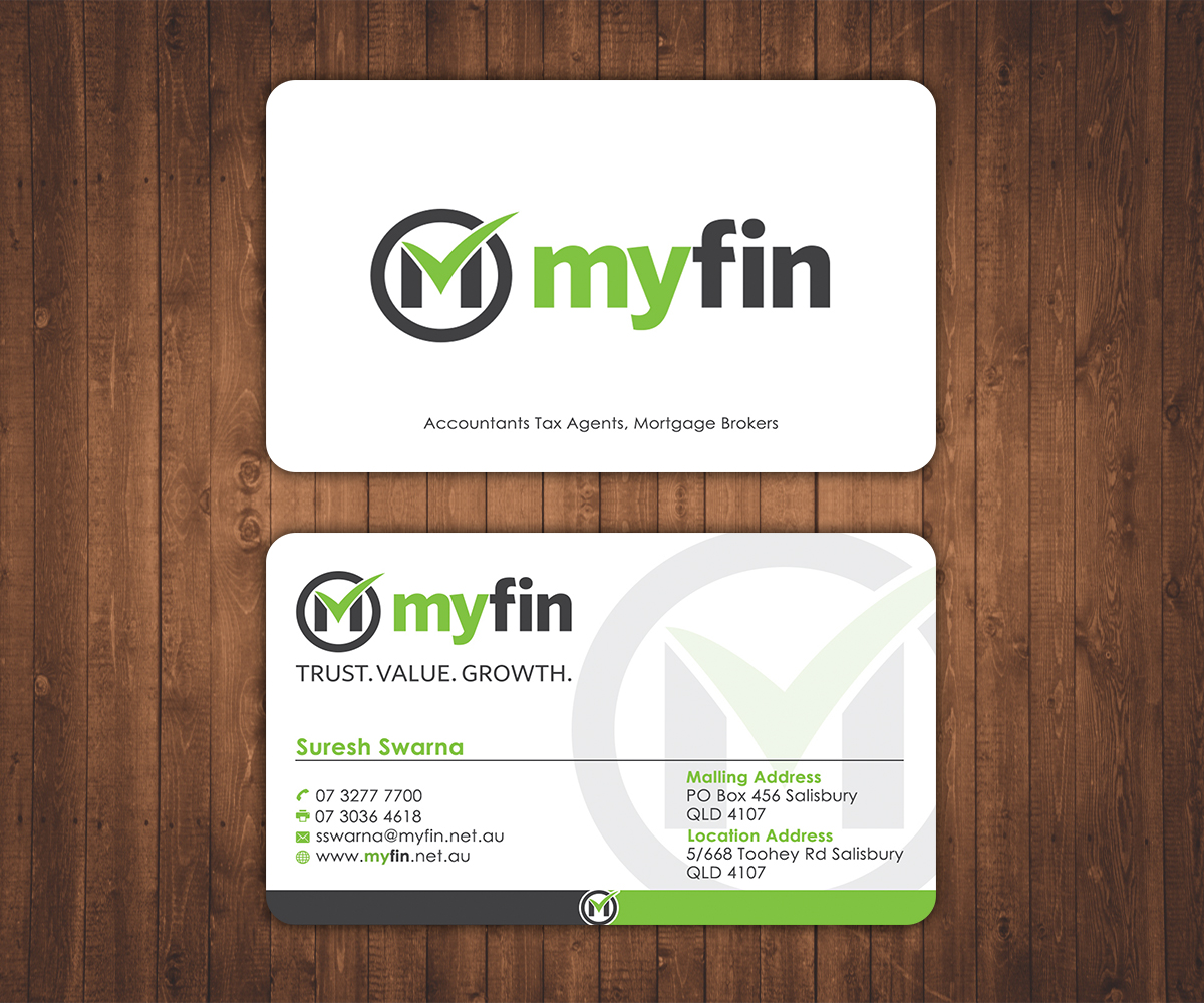 Diseño de Tarjeta de Presentación por Stylez Designz para Myfin Group Pty Ltd | Diseño #6542695
