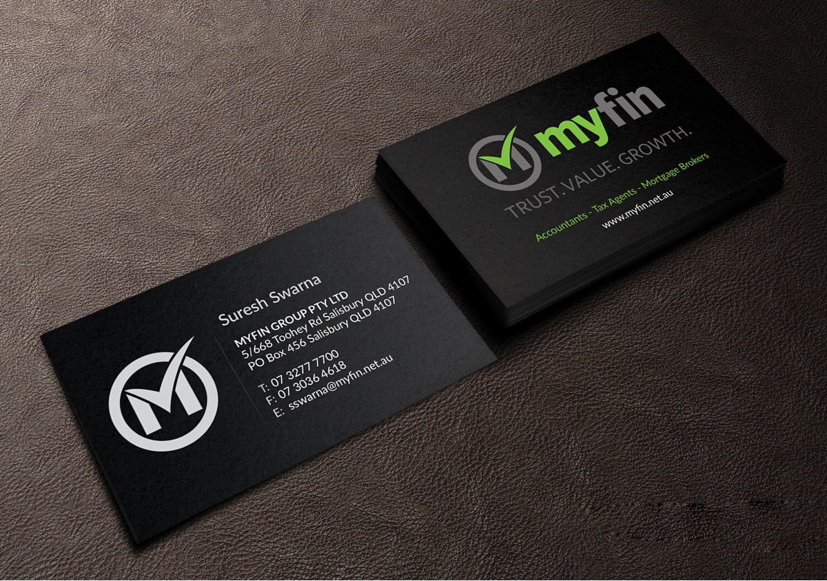 Business Card Design by Creations Box 2015 for Myfin Group Pty Ltd | Design #6535108