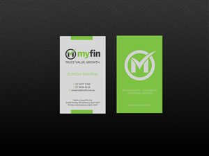 Diseño de Tarjeta de Presentación por Creations Box 2015 para Myfin Group Pty Ltd | Diseño: #6535112