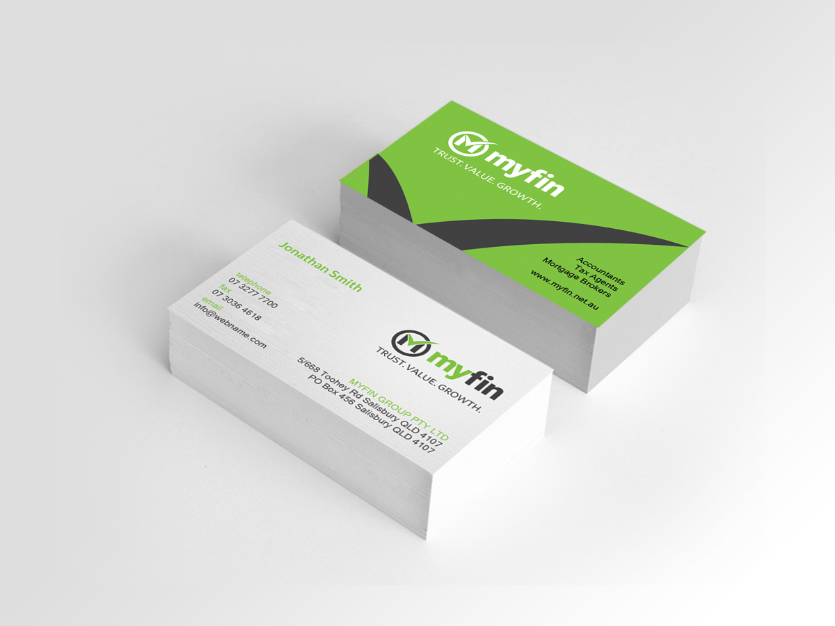 Diseño de Tarjeta de Presentación por Creations Box 2015 para Myfin Group Pty Ltd | Diseño #6535122