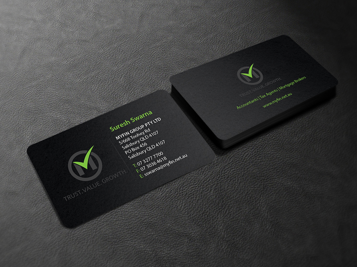 Diseño de Tarjeta de Presentación por Creations Box 2015 para Myfin Group Pty Ltd | Diseño #6535134