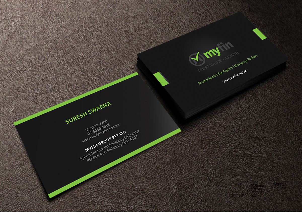Diseño de Tarjeta de Presentación por Creations Box 2015 para Myfin Group Pty Ltd | Diseño #6535141