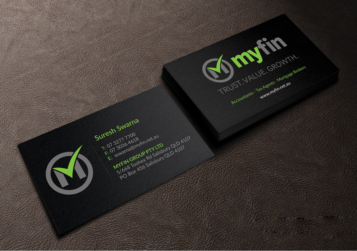 Business Card Design by Creations Box 2015 for Myfin Group Pty Ltd | Design #6535144
