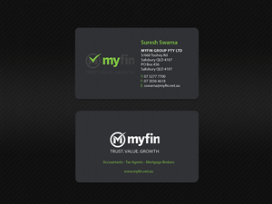 Diseño de Tarjeta de Presentación por Creations Box 2015 para Myfin Group Pty Ltd | Diseño: #6535169