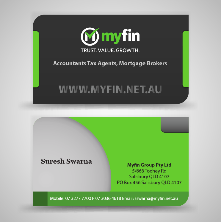 Business Card Design by daudprinters123 for Myfin Group Pty Ltd | Design #6542849