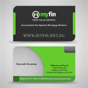 Diseño de Tarjeta de Presentación por daudprinters123 para Myfin Group Pty Ltd | Diseño: #6542849