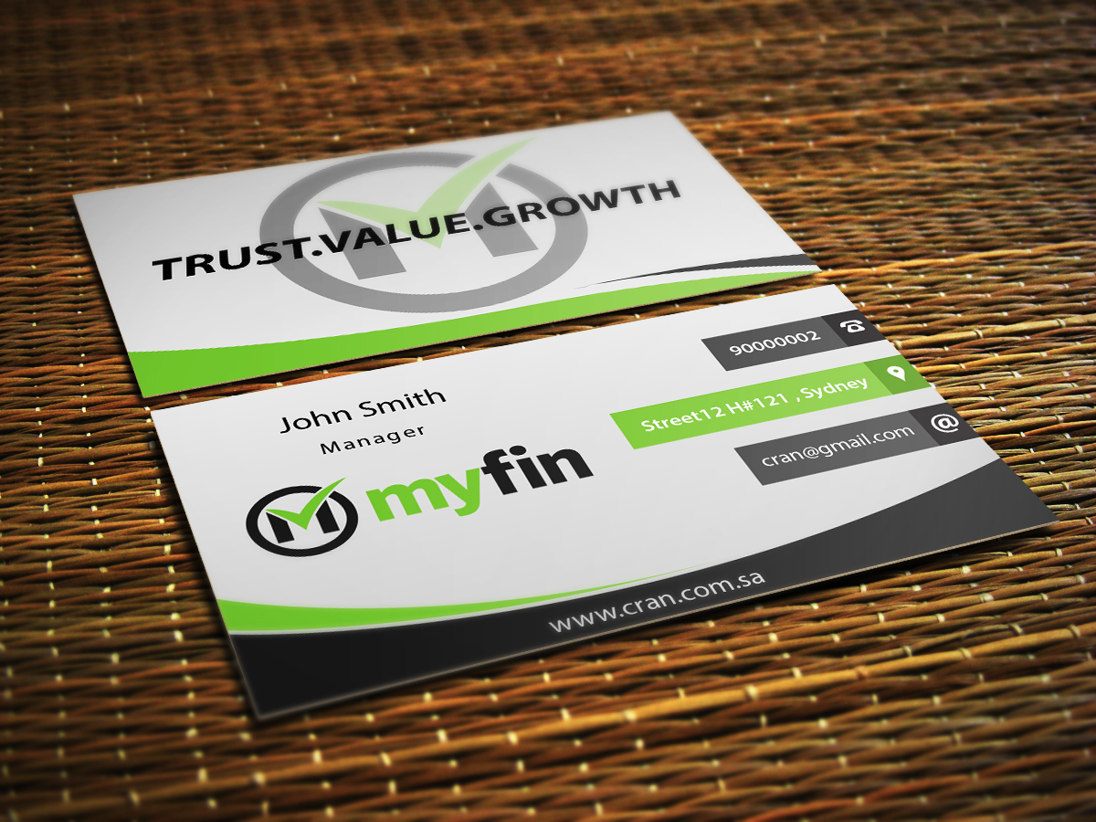 Business Card Design by PD Studios for Myfin Group Pty Ltd | Design #6534935