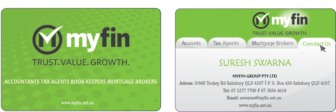 Business Card Design by okumupall for Myfin Group Pty Ltd | Design #6523760