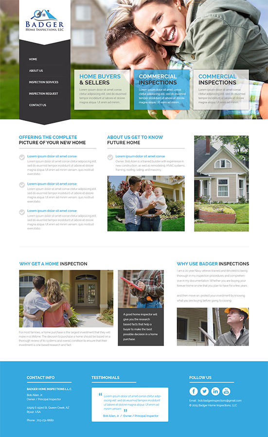 Web Design by TheCodeWire for Badger Home Inspections, LLC. | Design #6551715