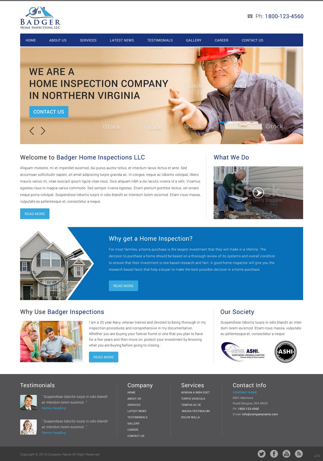 Web Design by pb for Badger Home Inspections, LLC. | Design #6551925