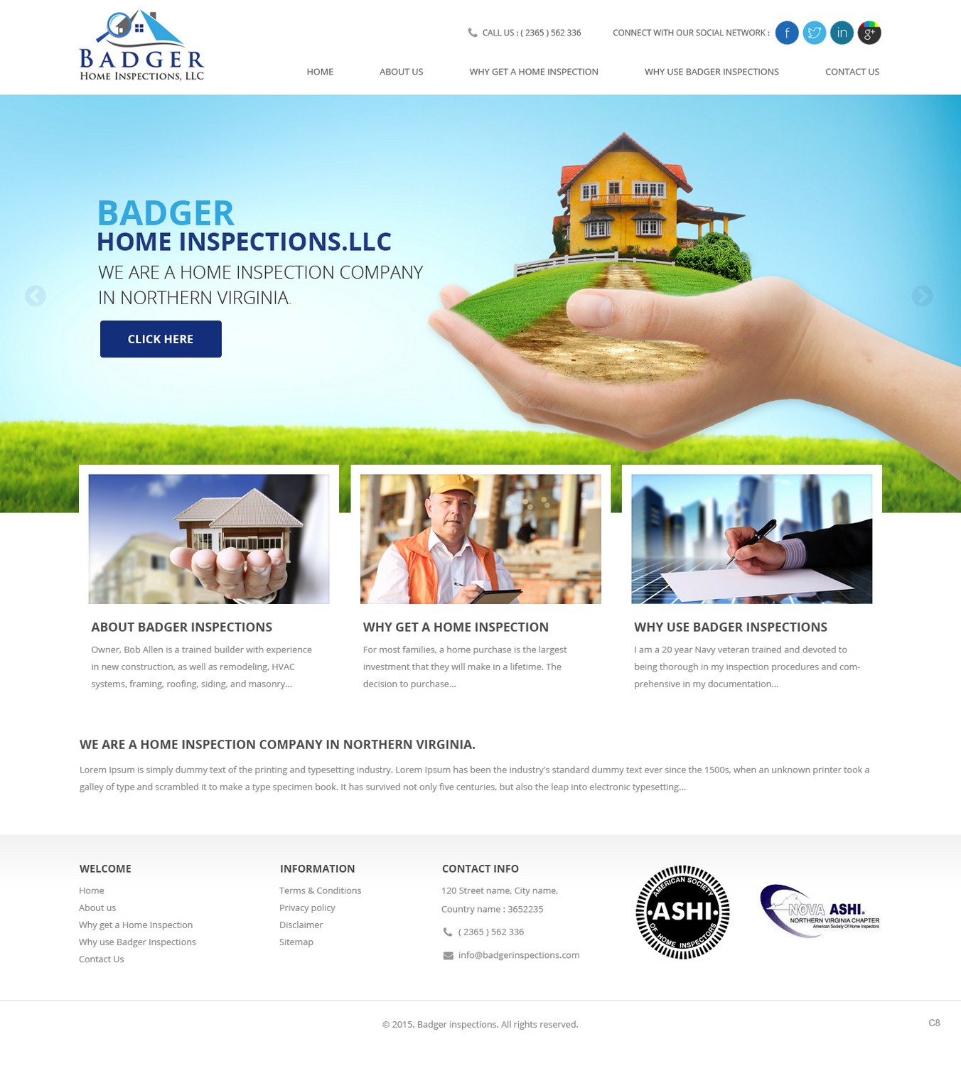 Web-Design von pb für Badger Home Inspections, LLC. | Design #6551927